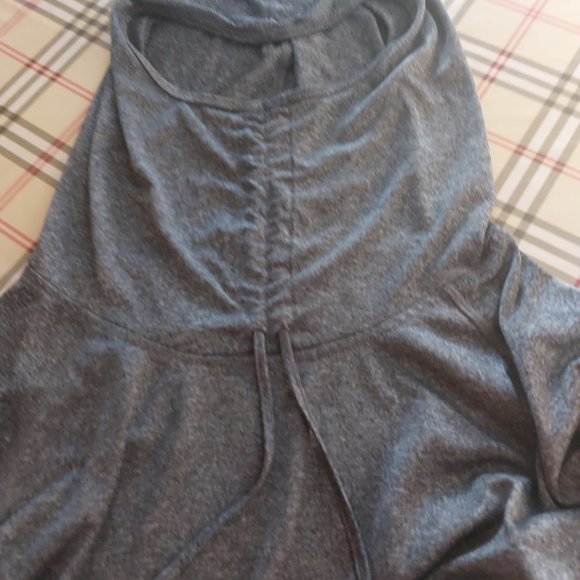 Champion Hoodie Sweater 'Loose' Drawstring Ruched Cuffs Gray Size XL - Picture 3 of 6